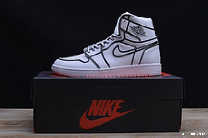 1st Kicks air nike white 1320 jordan pencil” 3d hand-painted mens Comfortable “comic 1 retro aa4724- 1123